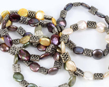 The Perfect Touch - Round Biwa Pearl and Pewter Bracelet