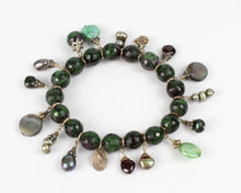 Extravagant Faceted Green Garnet Elastic Bracelet
