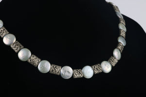 The Perfect Touch - Round Biwa Pearl and Pewter Necklace