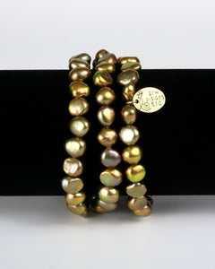 Fresh Water Pearls Fun and Easy Elastic Bracelets - Set of 3